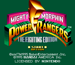 Mighty Morphin Power Rangers - The Fighting Edition (USA) Title Screen
